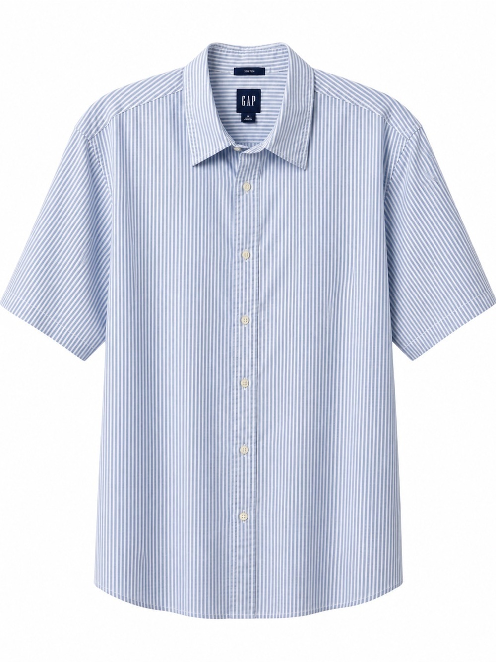 GAP MEN’S,LIGHT BLUE,PINSTRIPED,SHORT SLEEVE SHORT.SIZE-XL